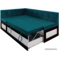 Угловой диван Мебель-АРС Нотис левый 207x82x132 (сине-зеленый Star Velvet 43 Black Green)