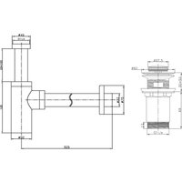 Умывальник Lauter 21652 + клапан 21190CH + сифон 21635CH (хром)