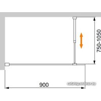 Стеклянная шторка для ванны Cezares LIBERTA-V-1-90/155-C-Cr