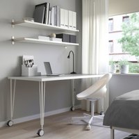 Стол Ikea Линнмон/Крилле 793.313.56 (светло-серый/белый)