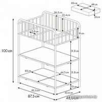 Пеленальный столик Polini Kids Vintage 1180 (белый)