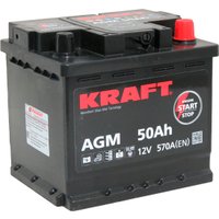 Автомобильный аккумулятор KRAFT AGM 50 R+