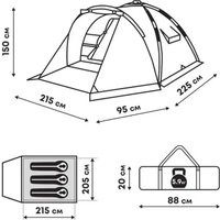 Кемпинговая палатка RSP Outdoors Narle 3 (зеленый)