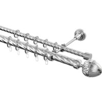 Карниз для штор Sundays Home Шайн Одеон 25мм+16мм двухрядный (хром, 4м)