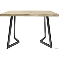 Кухонный стол Buro7 Уиллис 110 (с обзолом и сучками, дуб беленый/черный)