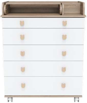 Детский комод Incanto Мишка с органайзером 800/5 PK-0060/01 (белый/дуб)