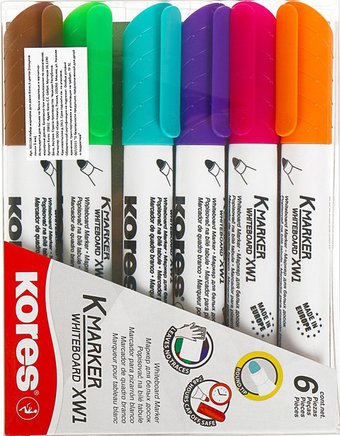 Набор маркеров Kores K-Marker XW1 20802 (6 шт, ассорти)