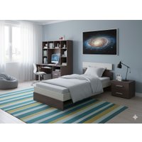 Кровать PROxSON Milton 80x190 (дуб шамони светлый 124/ясень шимо темный)