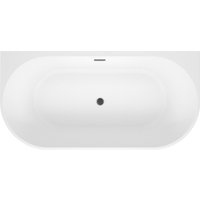 Ванна Wellsee Excellence Pro 140x70 28760103R (пристенная ванна белый глянец, экран, ножки, сифон-автомат матовый черный)