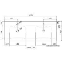 Умывальник Ravak Classic 1300 130x49 [XJD01113000]