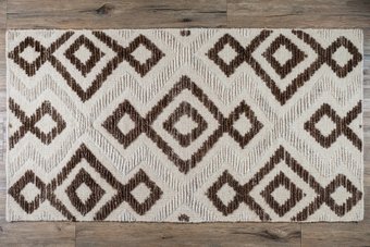 Ковер для жилой комнаты Merry Bear Home Decor 80x150см SGE-RWFW-1500 (светло-коричневый/молочный)