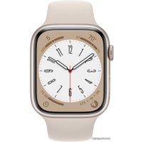 Умные часы Apple Watch Series 8 45 мм (алюминиевый корпус, звездный свет/звездный свет, спортивные силиконовые ремешки S/M + M/L)