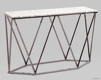 Консольный стол Stool Group Авалон 122x41 (серый мрамор/сталь темный хром)
