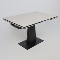 Кухонный стол Lepremo AV 2119 МДФ+керамика раздвижной 1200-1800x800 (серый матовый Carmen Light Grey/черный)