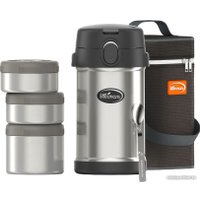 Термос для еды БИОСТАЛЬ NR-2100P 2.1л (серебристый)