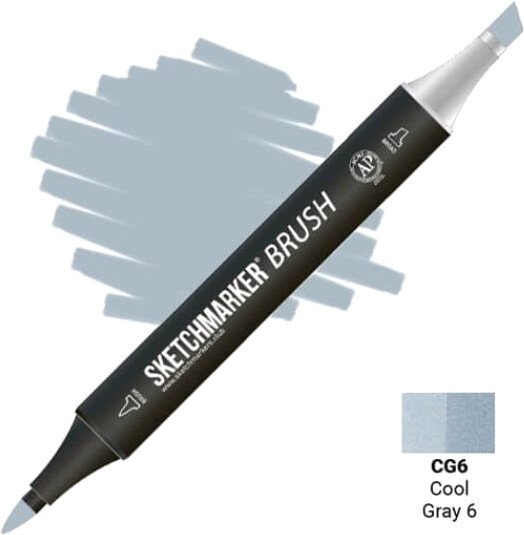 

Маркер художественный Sketchmarker Brush Двусторонний CG6 SMB-CG6 (прохладный серый 6)