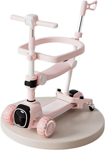 Трехколесный самокат YAYALE 1021-K602 LW (розовый/белый)