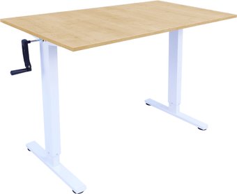 Стол с регулировкой высоты ErgoSmart Manual Desk Light 1200x650x18 мм (дуб натуральный/белый)