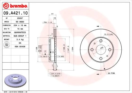 

Brembo 09A42110