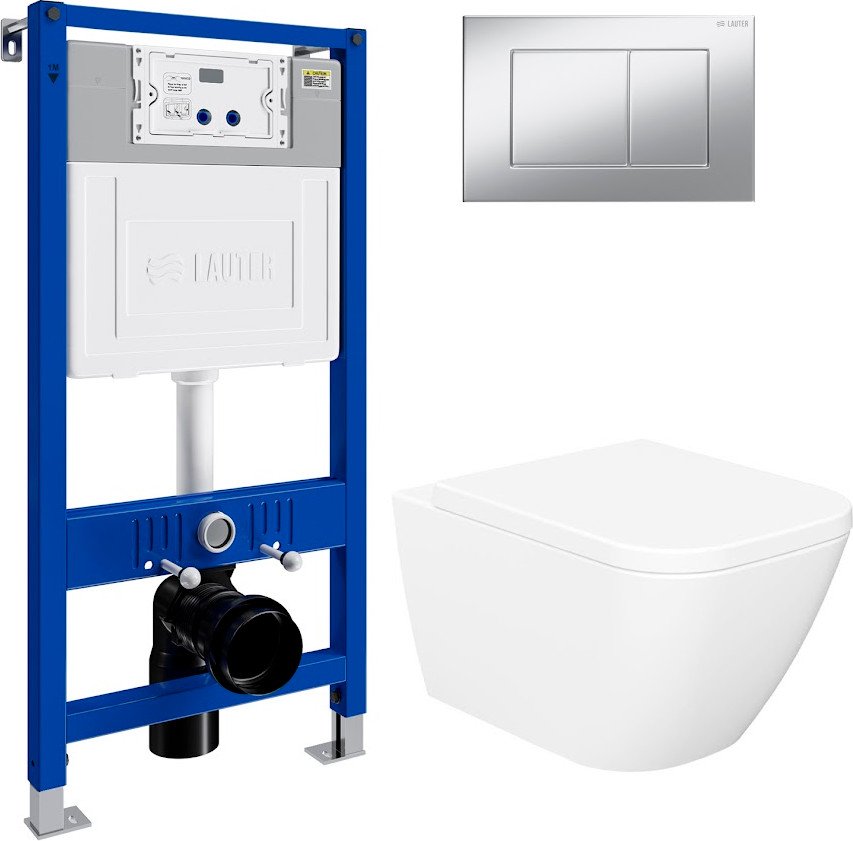 

Унитаз подвесной Lauter Nuremberg 21811 + 21901001 (белый, с кнопкой смыва 219703J сатин)