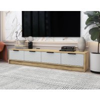 Тумба Интерлиния ТВ Концепт КТ-ТВ4-35 Техно (дуб золотой/грей)