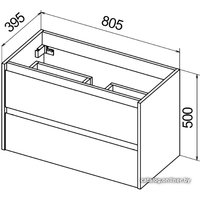  BelBagno Тумба под умывальник Kraft 39-800/390-2C-SO-PP (pino pasadena)