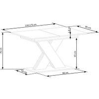 Кухонный стол Halmar Xarelto 130-175/85/76 (кашемир/дуб кремона)