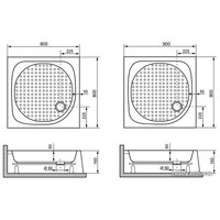 Душевой поддон RGW LUX/TN 80х80