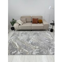 Ковер для жилой комнаты Radjab Carpet Афина Прямоугольник 9012A 12884RK (0.8x1.5, Grey/Beige)