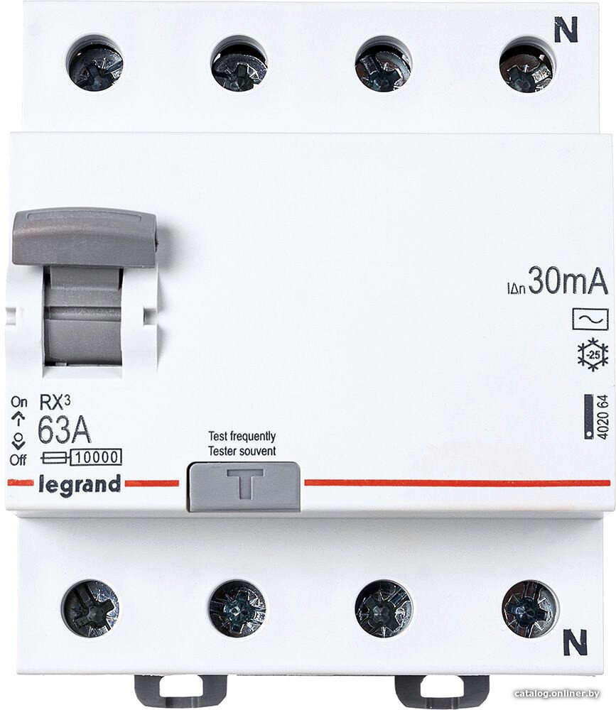 Устройство защитного отключения Legrand RХ3 4P 63A 30mA 10kA 4M тип АС 402064
