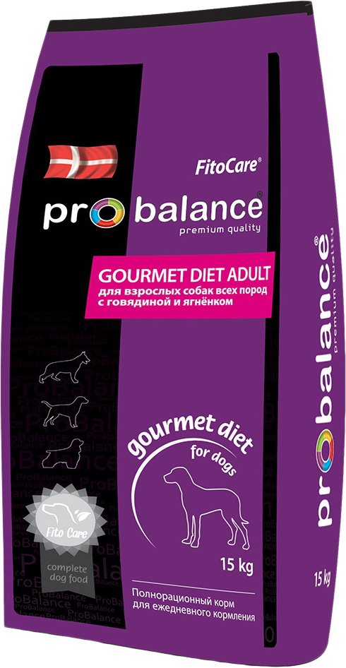 

Сухой корм для собак Probalance Gourmet Diet Adult Beef & Lamb 15 кг