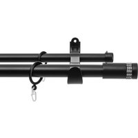 Карниз для штор Sundays Home Волна Имидж 25мм+19мм двухрядный (черный матовый, 1.6м)