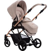 Универсальная коляска BEBETTO Yoddi Premium Class (2 в 1, 01 бежевая кожа/рама бронза)