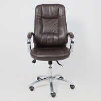 Офисное кресло AksHome King A (натуральная кожа, темно-коричневый)