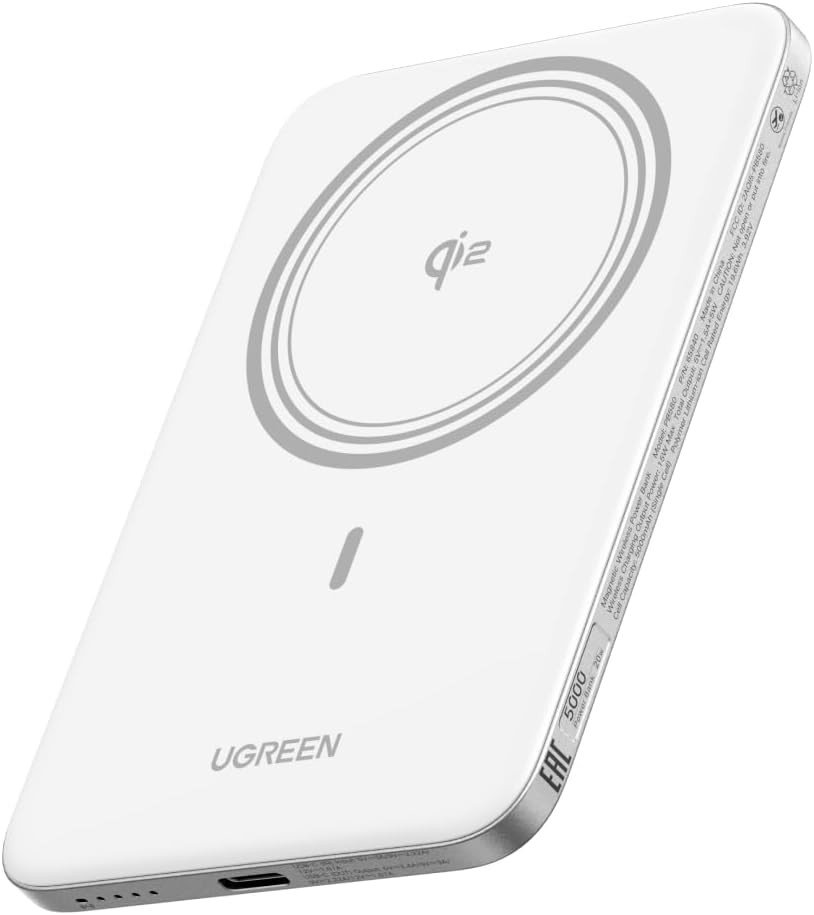 Внешний аккумулятор Ugreen MagFlow Air Qi2 15W PB580 95931B 5000mAh (белый)