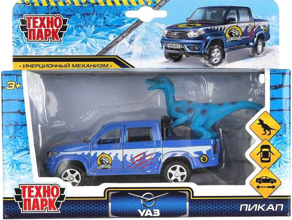 

Пикап Технопарк UAZ Пикап с динозавром PICKUP-12SNOW-DINO