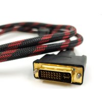 Кабель USBTOP DVI-I - VGA (1.5 м, черный/красный)