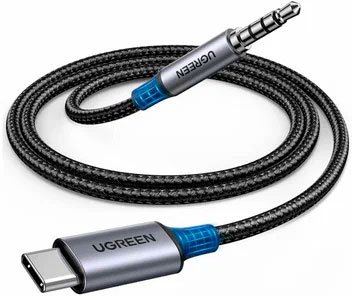 

Кабель Ugreen CM734 35056 USB Type-C - 3.5 Jack (1 м, черный)