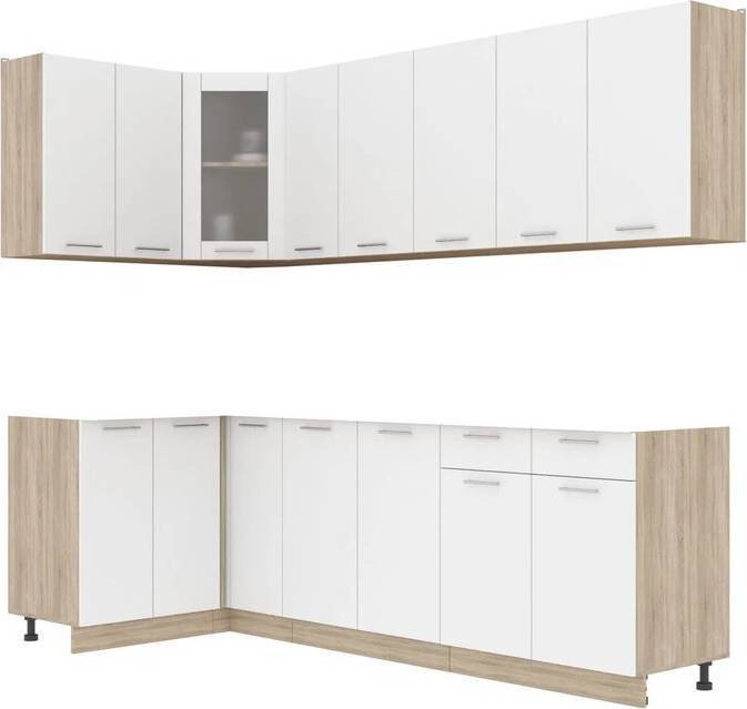 

Готовая кухня Интерлиния Мила 12x25 без столешницы (белый платинум)