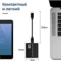 Адаптер USBTOP USB-C - 2х HDMI 4K 60Гц для двух мониторов, PD + jack 3.5мм 559408 (черный)