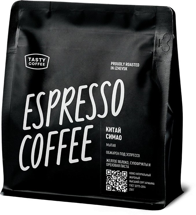

Кофе Tasty coffee Китай Симао зерновой 250 г