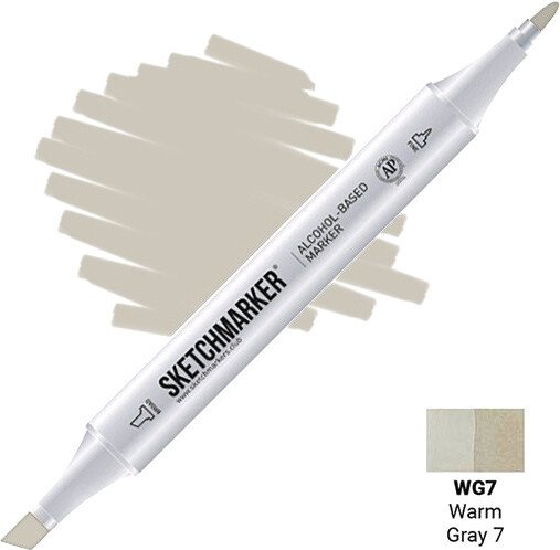 

Маркер художественный Sketchmarker Двусторонний WG7 SM-WG7 (серый теплый №7)