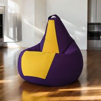 Кресло-мешок Mio Tesoro Груша Kombo XXL GF-130x85-FZH (фиолетовый/желтый)