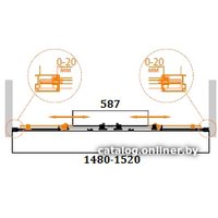 Стеклянная шторка для ванны Cezares RELAX-VF-2-150/145-C-Bi