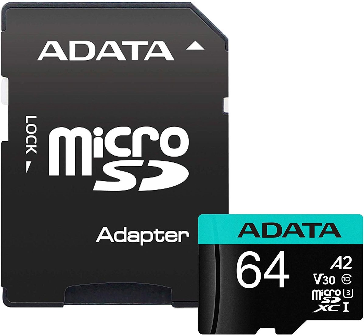 

Карта памяти ADATA Premier Pro AUSDX64GUI3V30SA2-RA1 microSDXC 64GB (с адаптером)