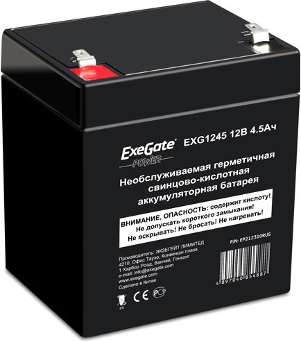 

Аккумулятор для ИБП ExeGate Power EXG 1245 (12В/4.5 А·ч) [EP212310RUS]
