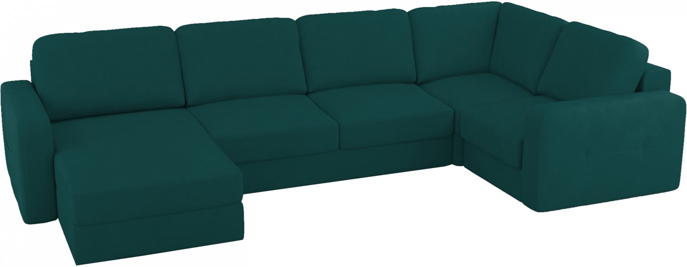 

П-образный диван Mio Tesoro Aurora компл.3 левый (Velutto 20 бирюзовый)