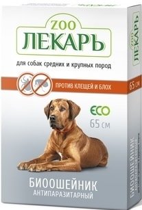 

Ошейник от блох и клещей Эко ZooЛекарь для собак средних и крупных пород 65 см (красный)