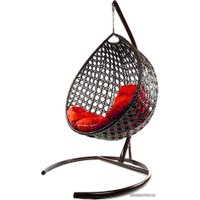 Подвесное кресло M-Group Капля Люкс 11030306 (серый ротанг/красная подушка)