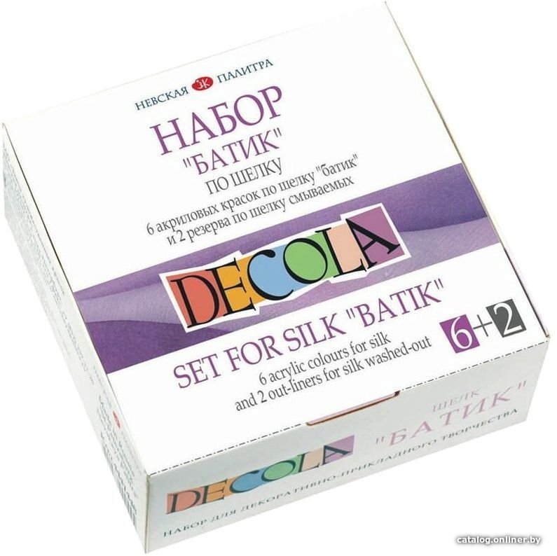 Акриловые краски Decola Шелк Батик 4441448 (6 шт + резерв 2 цв.)